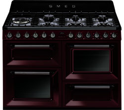 SMEG  TR4110RW1 110 cm Dual Fuel Range Cooker - Red Wine